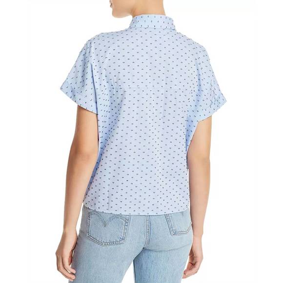 NEW DL1961 - WOMEN'S chrystie top in blue dotted - Picture 2 of 2